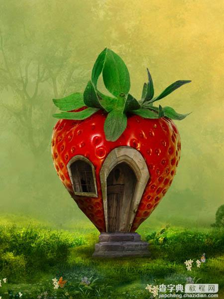photoshop合成制作出非常可爱的红色草莓小房子12