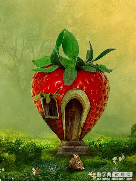 photoshop合成制作出非常可爱的红色草莓小房子1