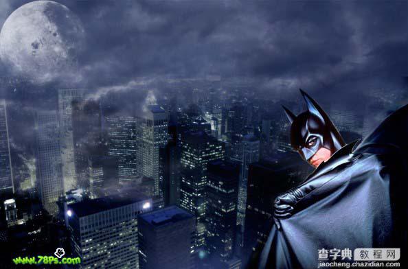 photoshop 合成黑夜里神秘的蝙蝠侠21