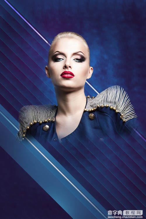 Photoshop设计打造绚丽的蓝色潮装人物海报41