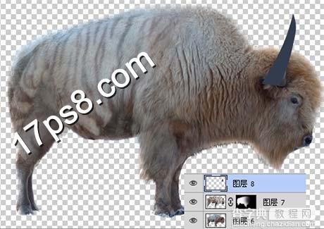 photoshop合成在荒野星球沙漠中一头变异的野牛独自矗立的场景11