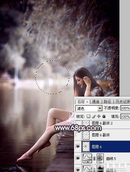 Photoshop将湖景人物图片打造出唯美的暗褐色秋季38