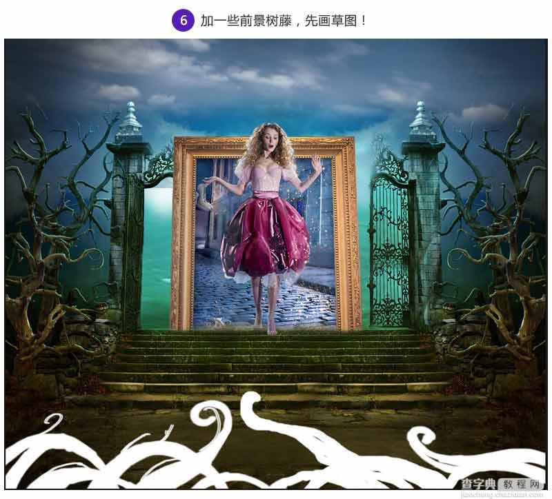 Photoshop合成时尚公主女鞋促销全屏海报9