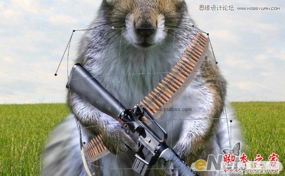 Photoshop设计打造出草原上超酷的松鼠守卫战士15