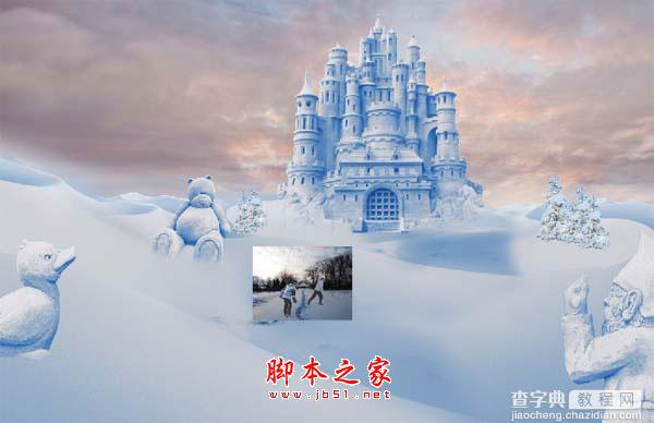 photoshop合成制作漂亮的雪景卡通乐园59