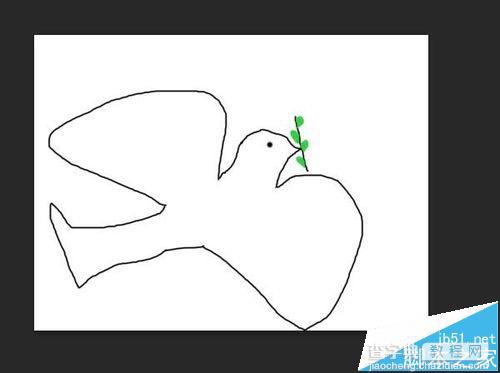 ps怎么绘制一个简单的简笔画和平鸽子?1