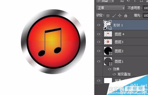 用Photoshop制作一个圆形的音乐图标按钮16