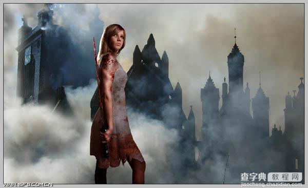 photoshop合成超酷飘逸的欧洲中世纪女战士效果49