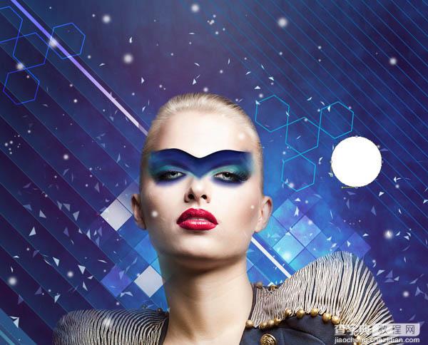 Photoshop设计打造绚丽的蓝色潮装人物海报141