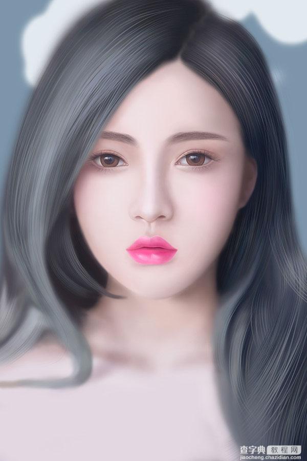 PS临摹漂亮的女神头像15