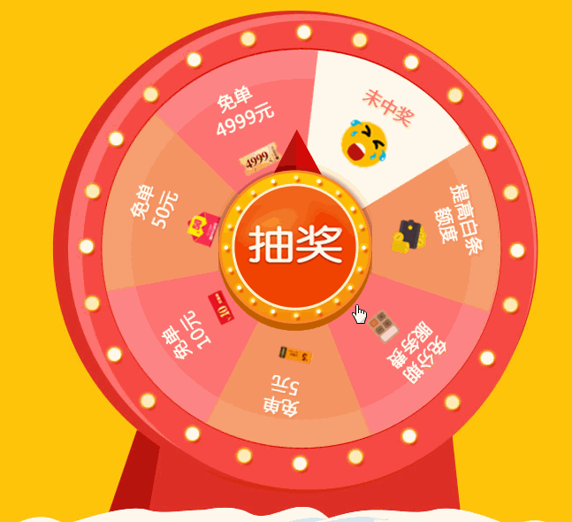 js轮盘抽奖实例分析1