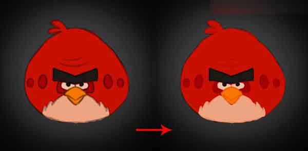 Photoshop绘制超逼真的红色可爱的愤怒的小鸟4