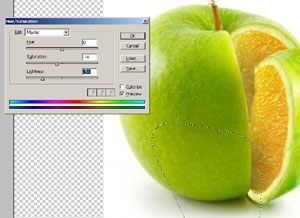 photoshop把橙子的果肉合成到苹果里面17