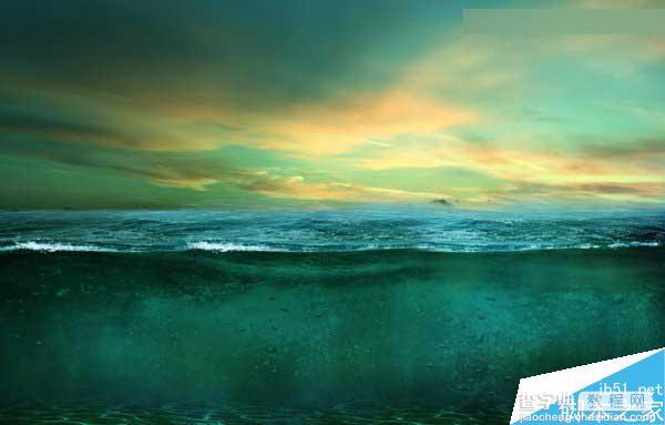 Photoshop合成海洋巨龟驮着岛在水上漂浮的效果图26