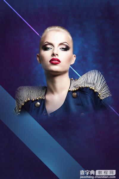 Photoshop设计打造绚丽的蓝色潮装人物海报28