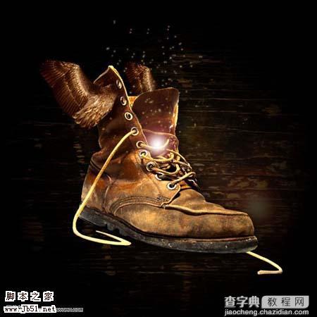 photoshop 合成一只创意的金色皮鞋36