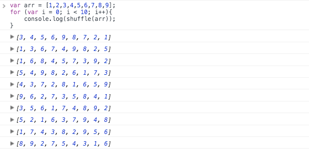JavaScript学习笔记之数组随机排序5