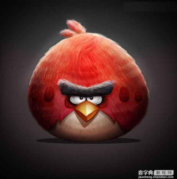 Photoshop绘制超逼真的红色可爱的愤怒的小鸟19