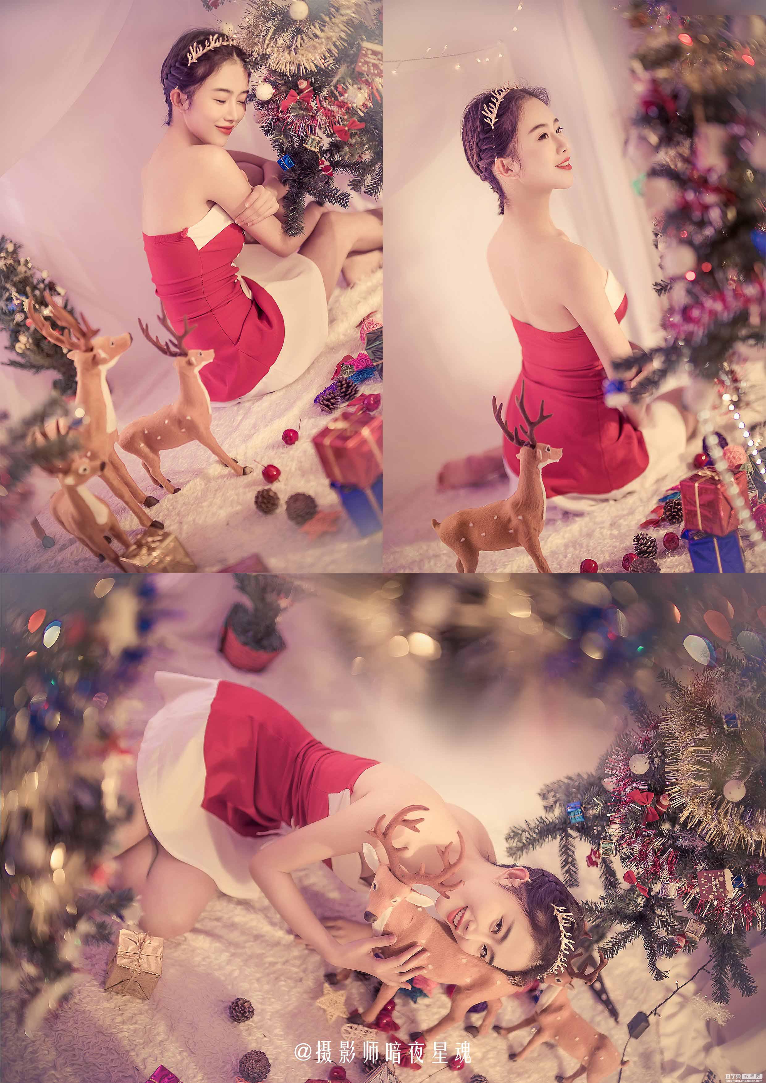 Photoshop详细解析圣诞梦幻暖色调美女写真前后期思路分享3