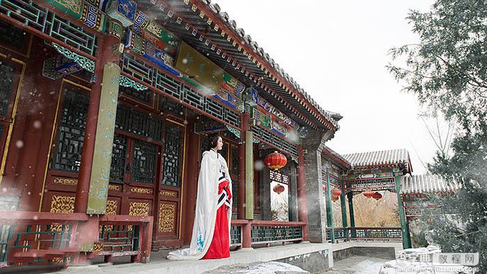 Photoshop为古装人物图片快速打造出暗蓝色水墨效果4