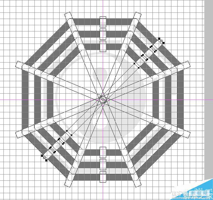 PS CS6布尔运算工具绘制漂亮的太极八卦图19