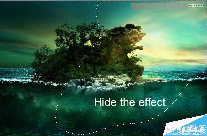 Photoshop合成海洋巨龟驮着岛在水上漂浮的效果图102