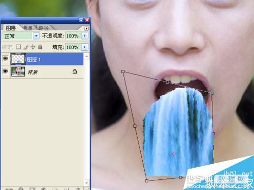 ps合成将瀑布从人物眼中和口中流出的效果图3