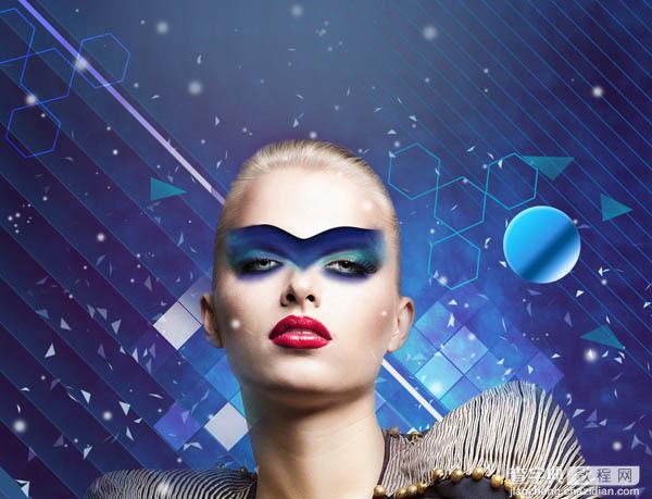 Photoshop设计打造绚丽的蓝色潮装人物海报151