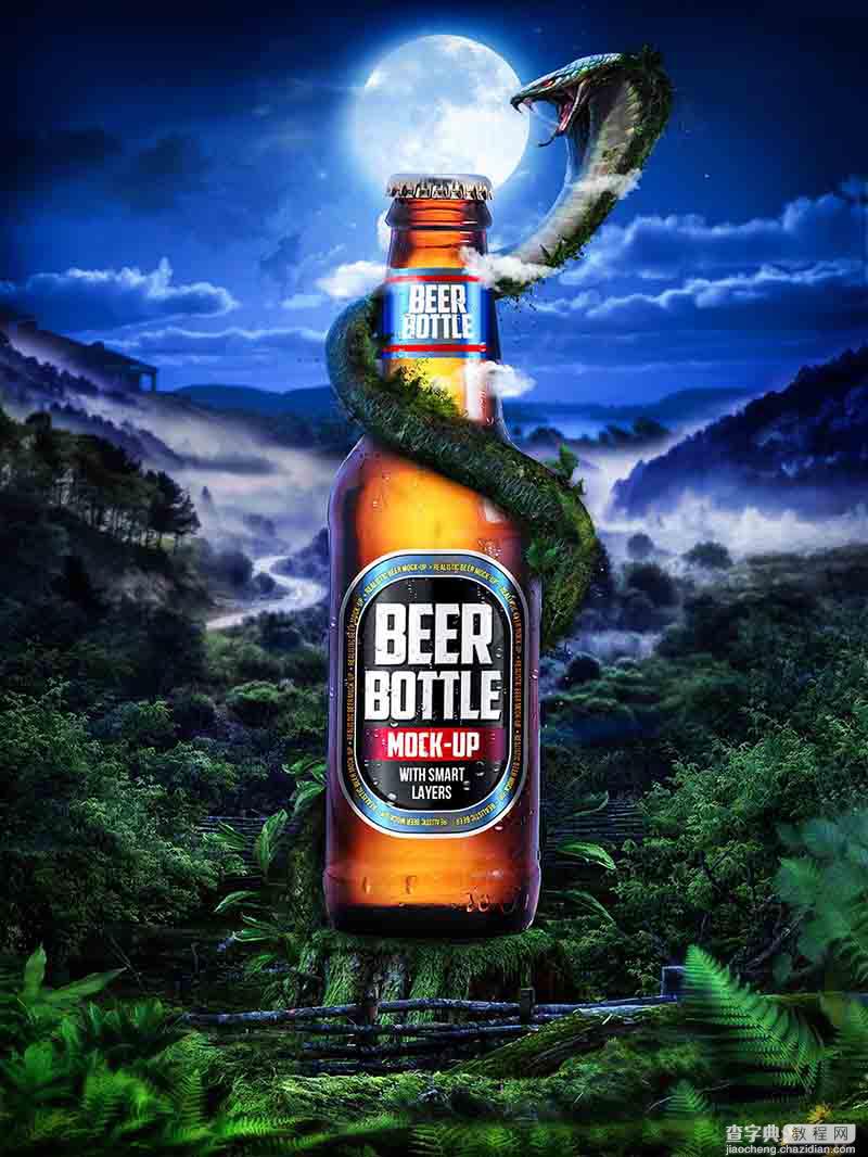 Photoshop合成夏季创意的啤酒宣传海报21