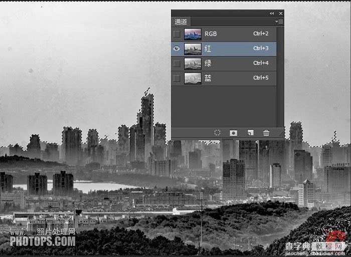 Photoshop将雾霾城市图片调制出高清风景大片5