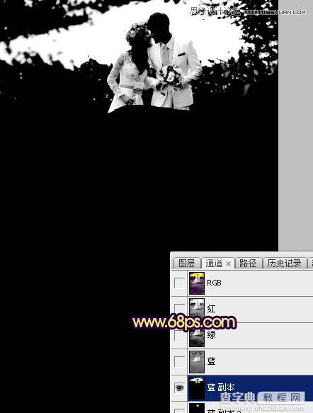 Photoshop调出梦幻紫色效果的外景婚纱照教程14