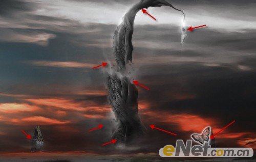 Photoshop设计制作邪恶玄幻美女冲出水面的场景38