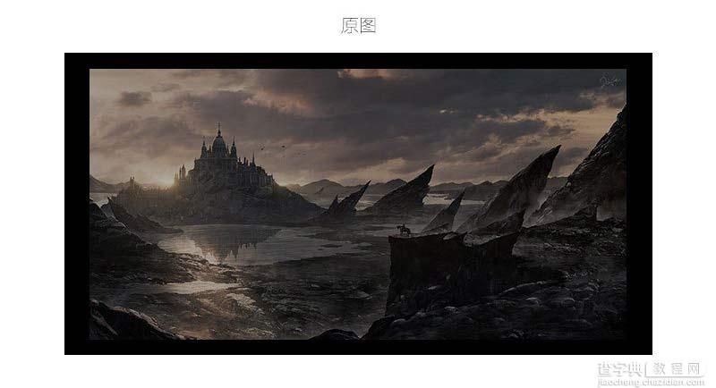 Photoshop合成骑士站在山间瞭望城堡的场景3