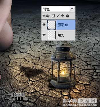 photoshop合成夜半梦境坐在孤灯旁取暖的女精灵29