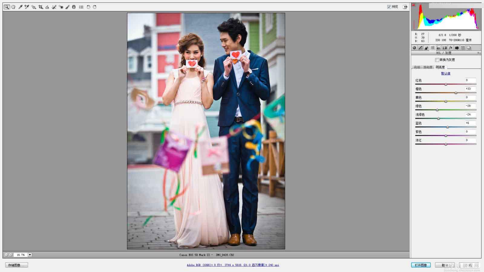 Photoshop调出韩式小清新室外婚纱照片7