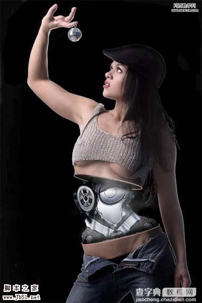 photoshop 创意合成半人半机器的美女机器人11