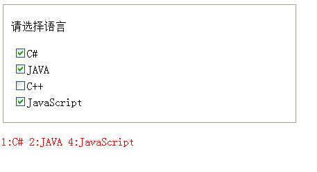 ASP.NET jQuery 实例5 (显示CheckBoxList成员选中的内容)2