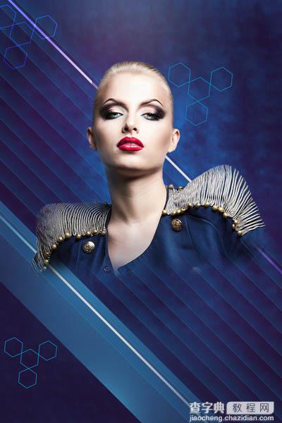 Photoshop设计打造绚丽的蓝色潮装人物海报50