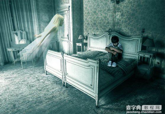 photoshop经典合成恐怖片中的幽灵鬼屋26