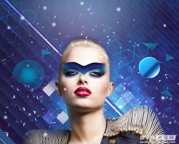 Photoshop设计打造绚丽的蓝色潮装人物海报158