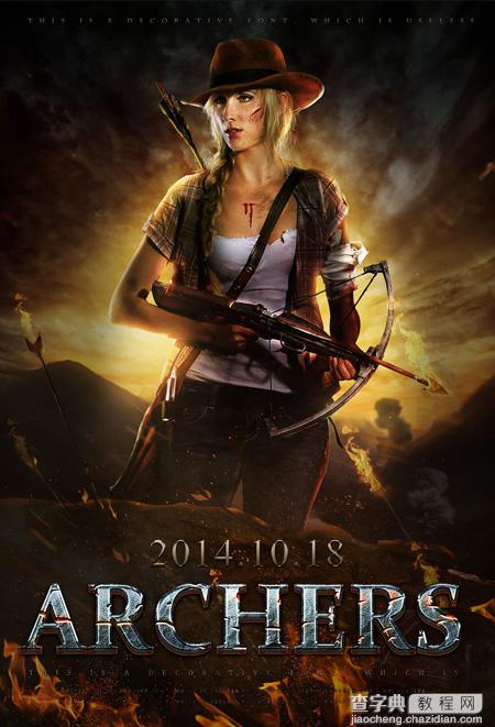 PS合成制作出战火中的古代女战士电影海报1