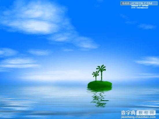 photoshop利用滤镜制作逼真的蓝天大海图1