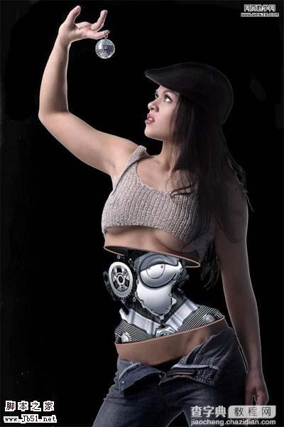 photoshop 创意合成半人半机器的美女机器人10