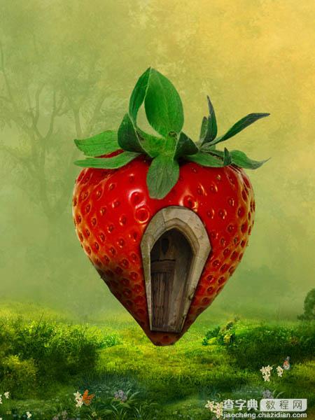 photoshop合成制作出非常可爱的红色草莓小房子9