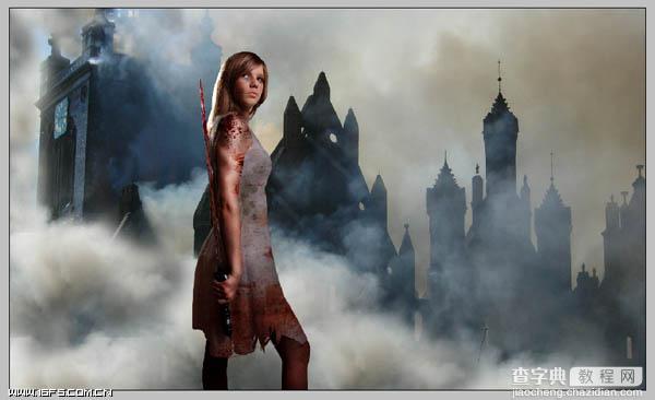 photoshop合成超酷飘逸的欧洲中世纪女战士效果51