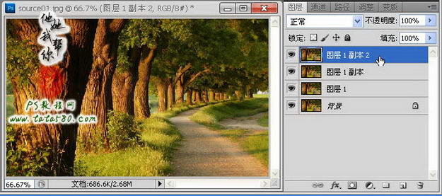 photoshop(ps)利用滤镜将风景图片转为漫画效果5