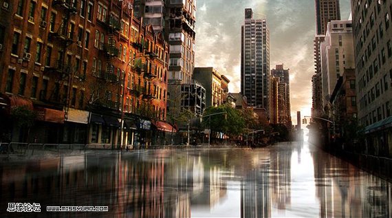 Photoshop图片合成教程:想象中的城市7