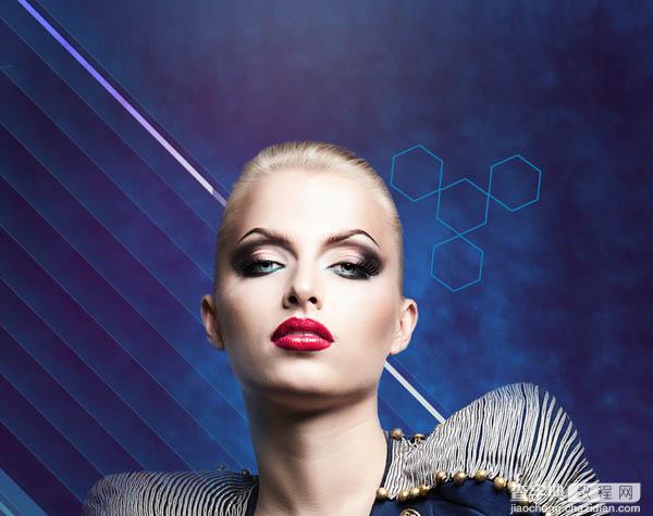 Photoshop设计打造绚丽的蓝色潮装人物海报48
