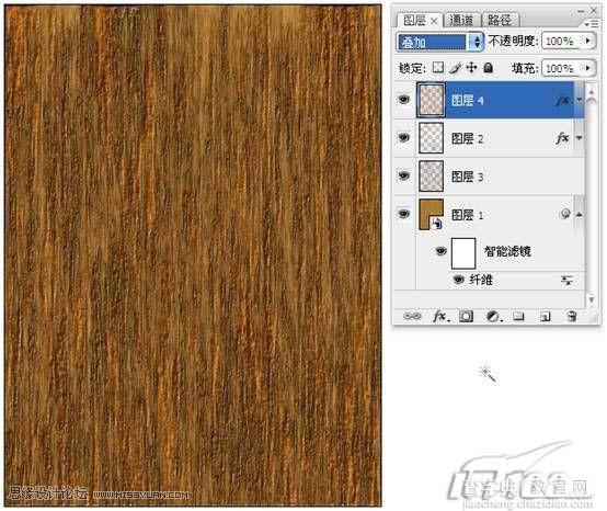 Photoshop 滤镜打造逼真的古典木质纹理15