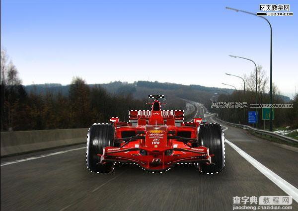 photoshop 合成冒烟行驶的F1赛车9